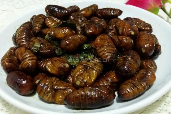 炒茧蛹的做法图解5