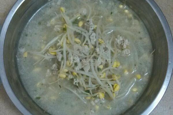 豆芽肉末汤