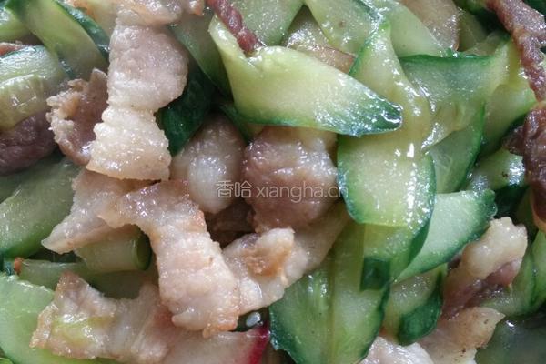 青瓜炒花肉的做法图解3