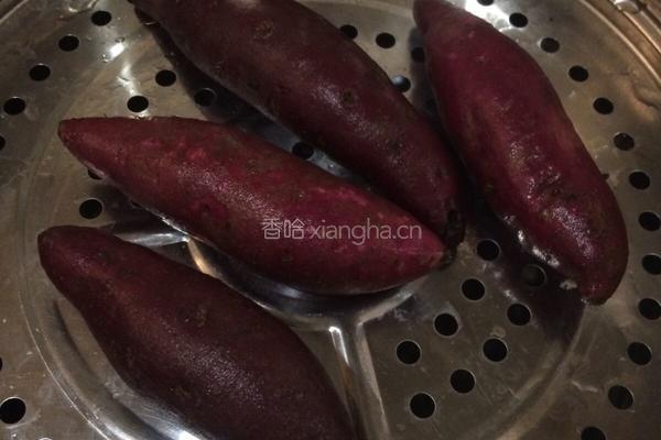 紫薯馒头的做法图解2