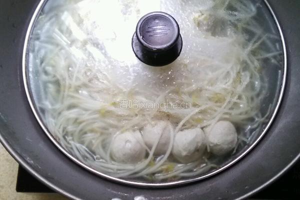 豆芽肉丸汤的做法图解6