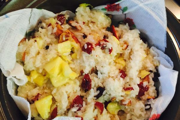 红枣菠萝干果糯米饭的做法图解7