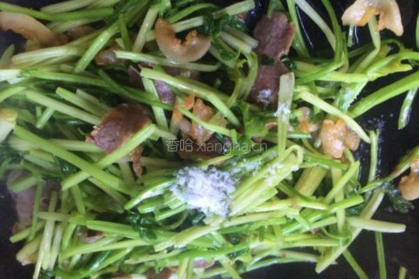 芹菜炒腊肉的做法图解8