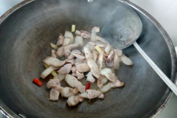 干锅肉苔菜的做法图解4