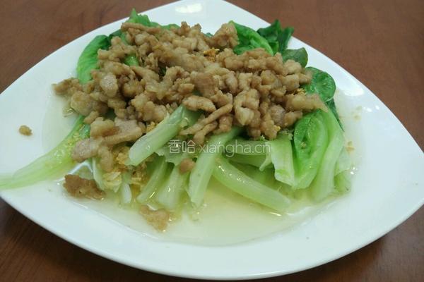 白灼生菜炒肉末的做法图解11