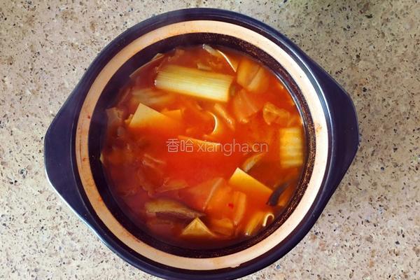 辣白菜干豆腐汤的做法图解6