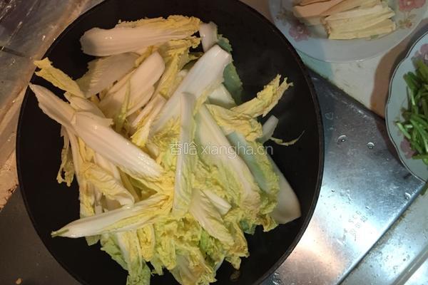 娃娃菜午餐肉的做法图解3