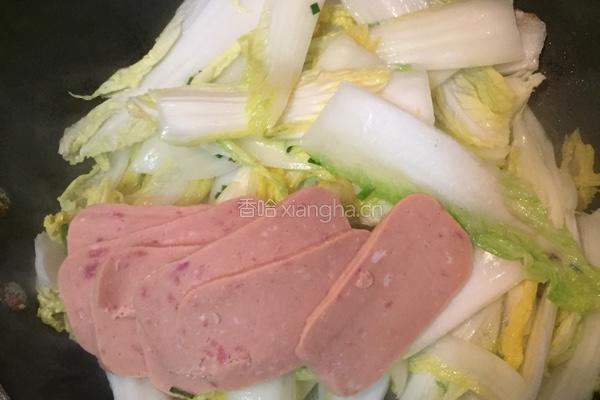 娃娃菜午餐肉的做法图解4