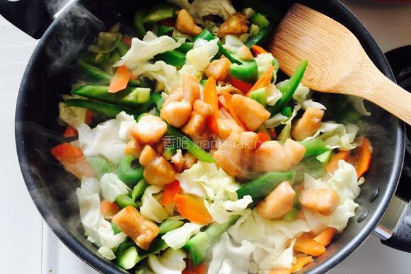 鱼肉炒杂菜的做法图解6