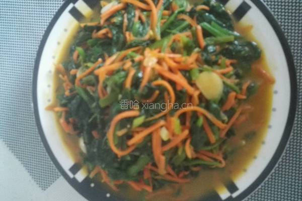 蚝油菠菜胡萝卜丝