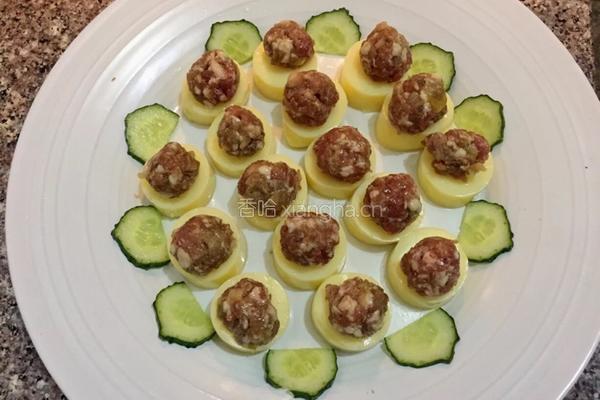 玉子豆腐蒸肉丸的做法图解5