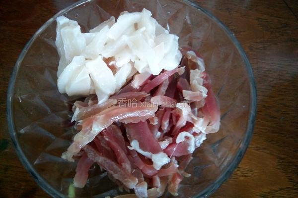 蒿子咸肉的做法图解2
