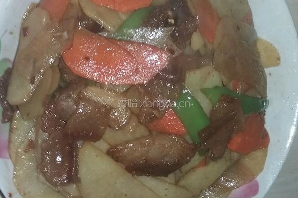 土豆片炒腊肉的做法图解6