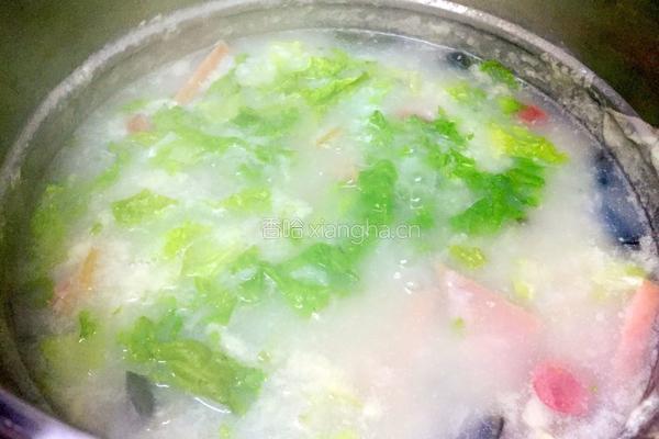皮蛋火腿鲜蔬粥的做法图解5