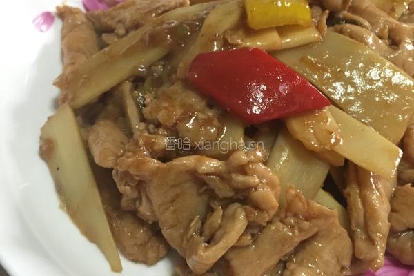 耗油鸡肉炒笋片