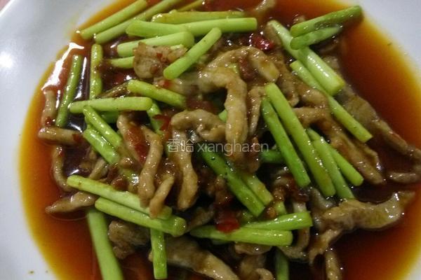 蒜台肉丝的做法图解3