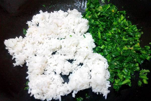菜心炒饭的做法图解4
