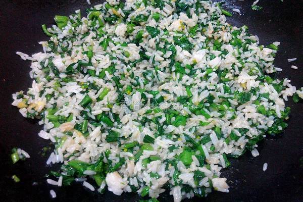 菜心炒饭的做法图解5
