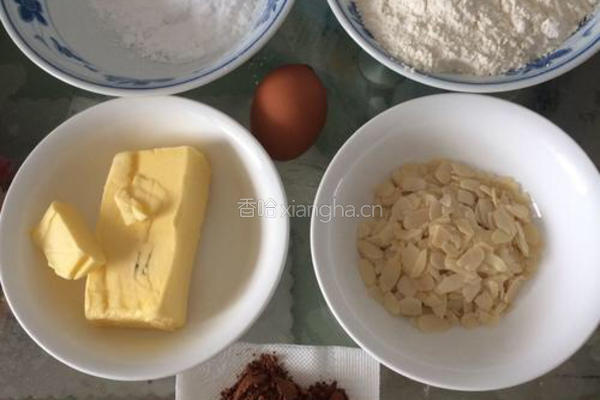 可可杏仁饼干的做法图解1