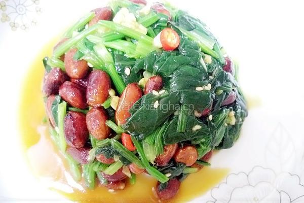 凉拌菠菜花生米的做法图解5