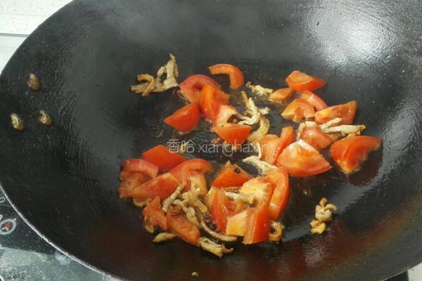 番茄千张炒肉丝的做法图解4