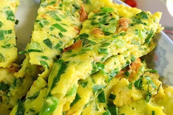 韭菜虾米鸡蛋饼的做法图解5