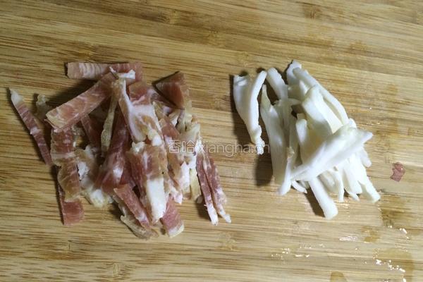野芹炒腊肉的做法图解4