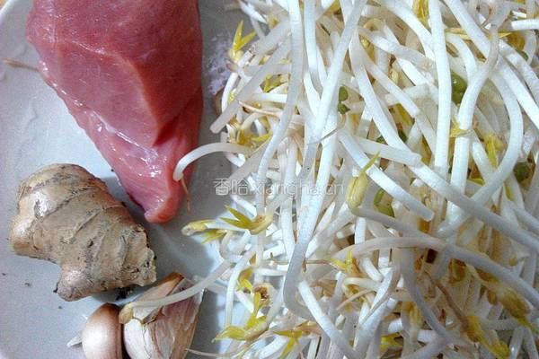 瘦肉炒豆芽的做法图解1