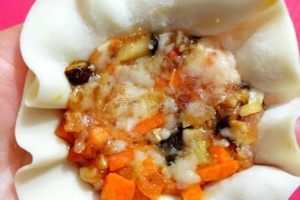 香菇胡萝卜肉馅烧麦的做法图解8