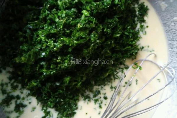 荠菜鸡蛋饼的做法图解3