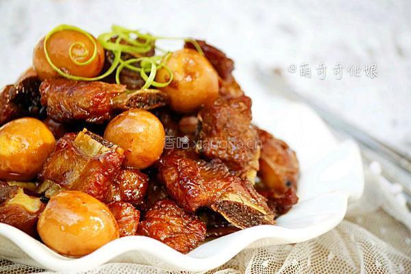 鹌鹑蛋红烧排骨的做法图解14