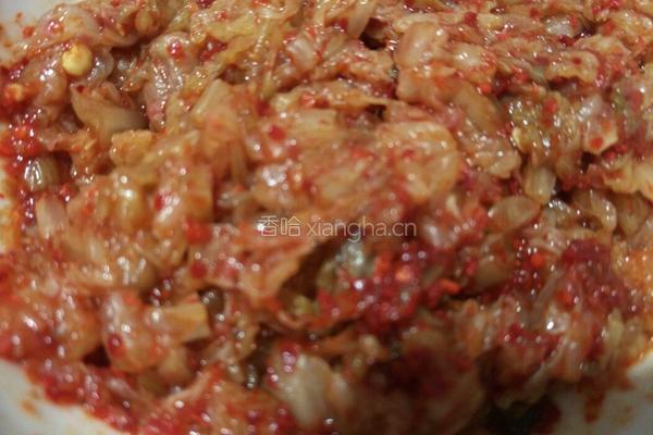 辣白菜早餐饼的做法图解2