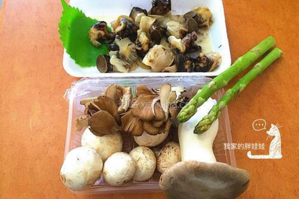 海螺三菇炒意面的做法图解1