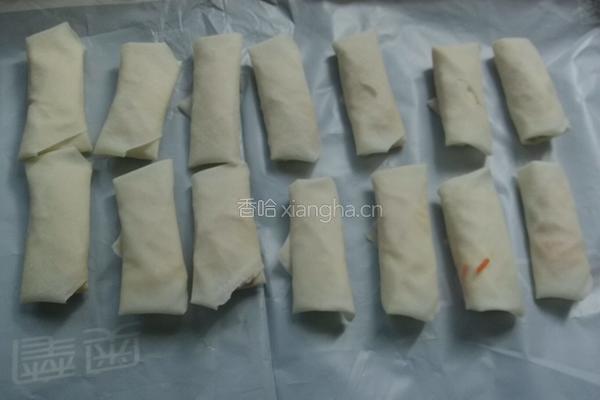 油炸酥皮春卷的做法图解3