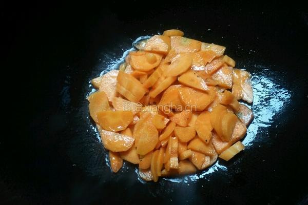 胡萝卜菜花炒肉片的做法图解3