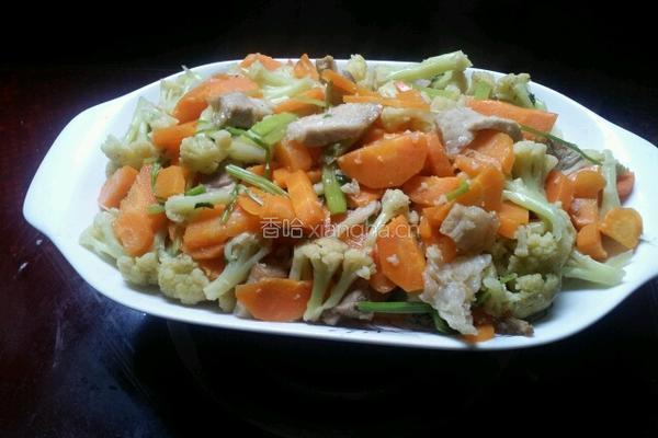 胡萝卜菜花炒肉片的做法图解7