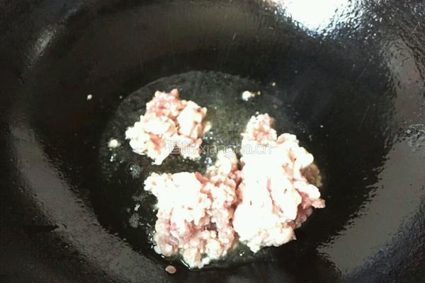 肉沫炒四季豆的做法图解3