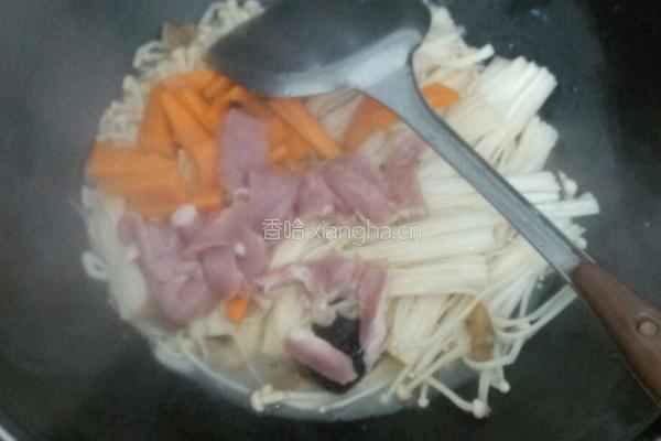 杂炒金针菇的做法图解7