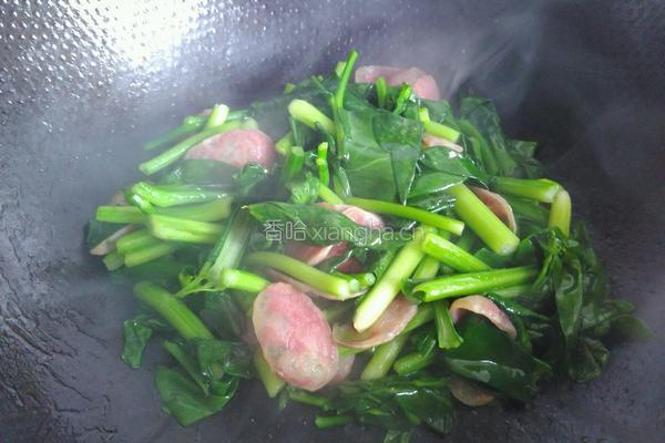 菜苔炒香肠的做法图解5