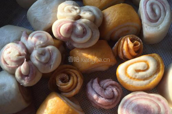 天然彩色牛奶馒头的做法图解4