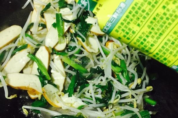 豆芽韭菜炒香干的做法图解7