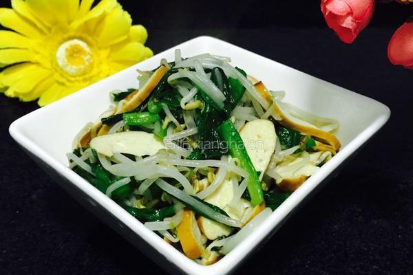 豆芽韭菜炒香干的做法图解8