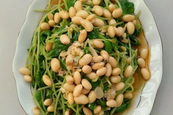 黄豆拌豆苗的做法图解4