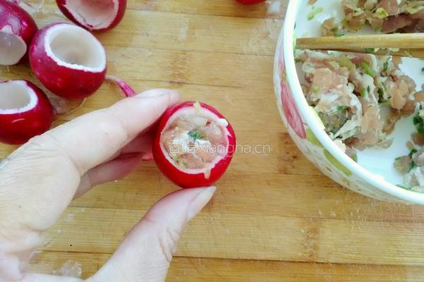小萝卜酿肉的做法图解10