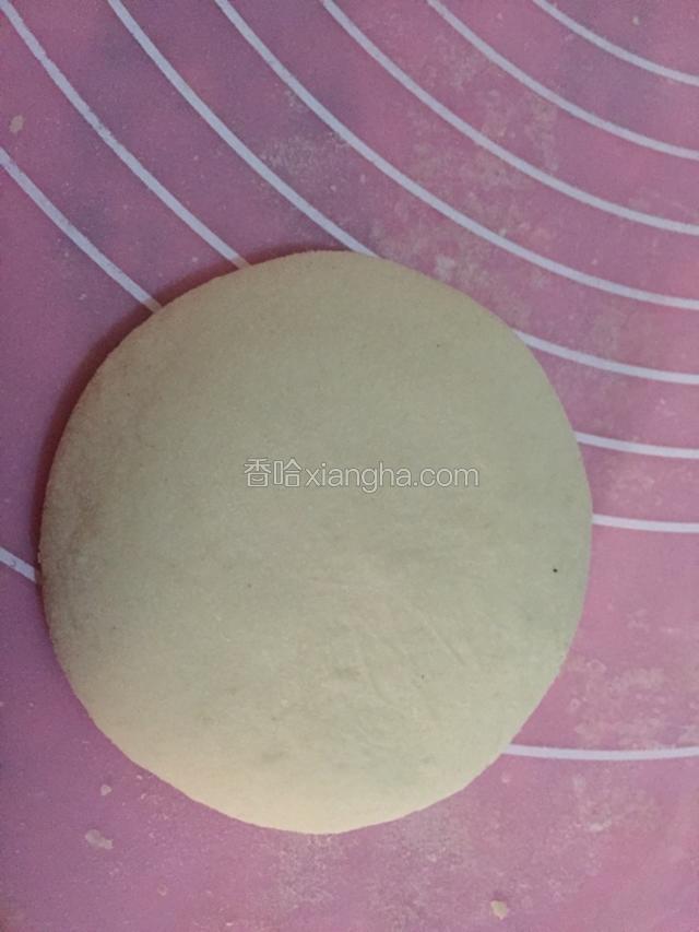 6.褶皱朝下双手外侧向里收面团，按压成饼
