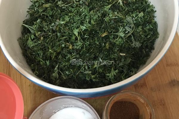 白蒿蒸菜的做法图解2