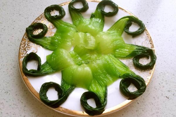 油菜酿香菇的做法图解10