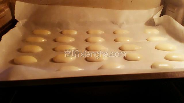 挤成自己喜欢的形状 圆啊 椭圆啊 葫芦啊都可以 放入预热好的烤箱