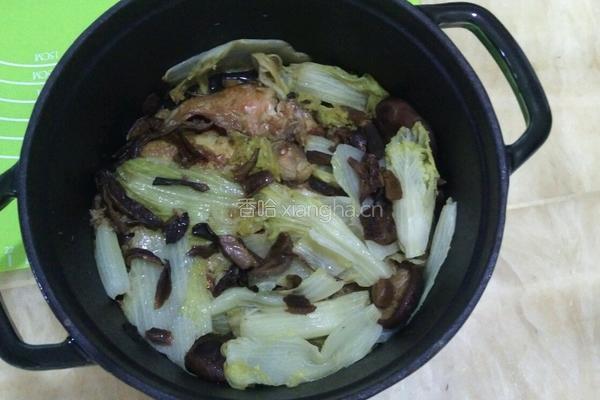 煎煮海鱼白菜牛肝菌花菇煲的做法图解4