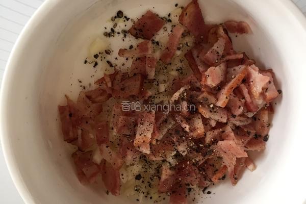 蒜香培根香菇酿的做法图解3